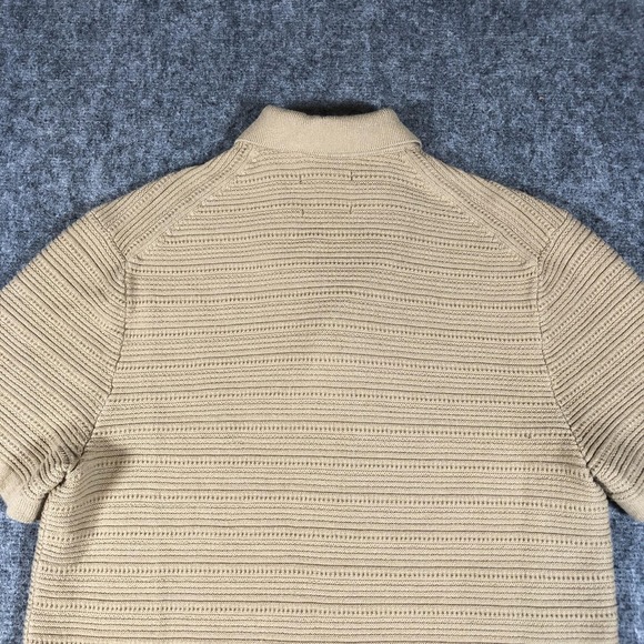 Abercrombie & Fitch Shirt Mens Small Tan Knit Button Front Camp Collar Retro - Picture 12 of 16